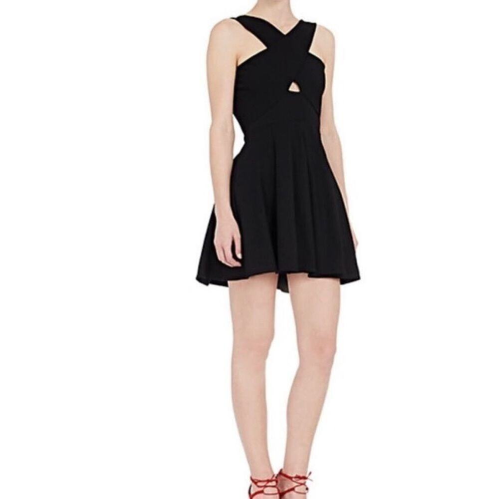 MASON BARNEY NEWYORK COCKTAIL BLACK FIT &‎ FLARE DRESS SIZE M